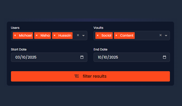 Search by user, action, vault, credential, date range, or IP to get answers fast Search by user, action, vault, credential, date range, or IP to get answers fast